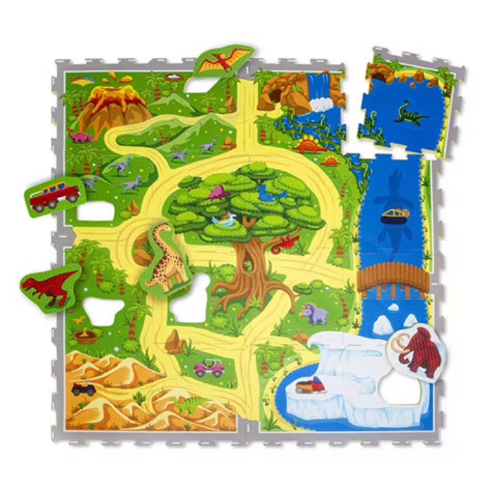 Εικόνα της Ματ παζλ Hakuna Mat για μωρά «Dinosaur Safari» 1,2x1,2μ