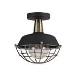 Εικόνα της Φωτιστικό οροφής Nife, 1 Light E27, IP65, Matt Black/Antique Brass