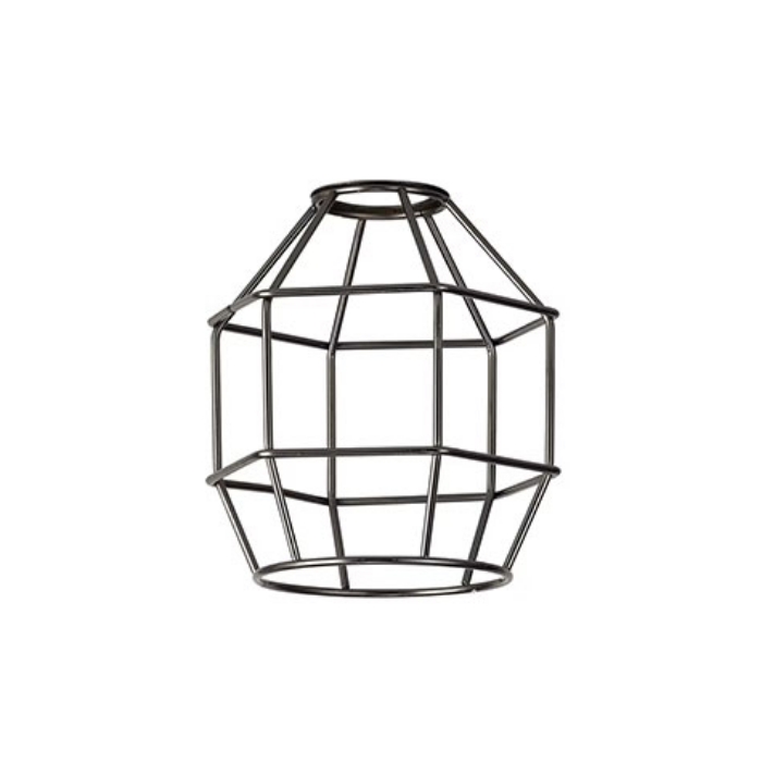 Εικόνα της Anya Hexagon Εξάγωνο Συρμάτινο Κλουβί 14cm, Black Chrome