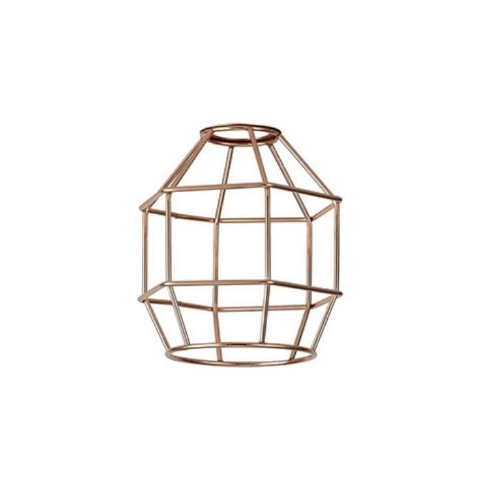 Εικόνα της Anya Hexagon Εξάγωνο Συρμάτινο Κλουβί 14cm, Rose Gold