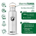 Εικόνα της Θερμική φιάλη 0,8l thermoTANKA™ από ανοξείδωτο χάλυβα με καπάκι μπαμπού