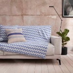 Εικόνα της Ριχτάρι Τριθέσιου 180X310cm GOFIS HOME  Summer waves Marine Blue 466/ 09