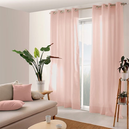 Εικόνα της Βαμβακερή Κουρτίνα PANAMA Dusty Pink 135x240cm