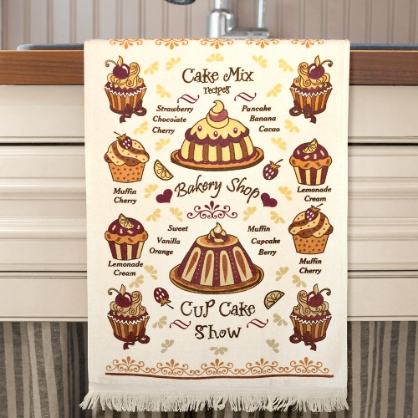 Εικόνα της Lino Ποτηρόπανο Recipe Brown 40X60