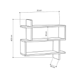 Εικόνα της Ραφιέρα Paralel pakoworld χρώμα φυσικό 70x22x65,5εκ