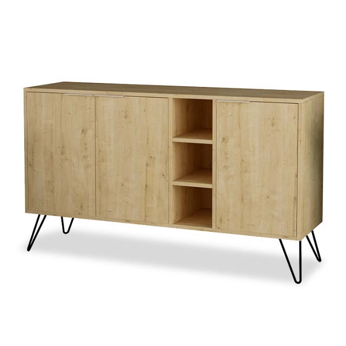 Εικόνα της Μπουφές Clara pakoworld χρώμα light oak 142x35.5x82εκ