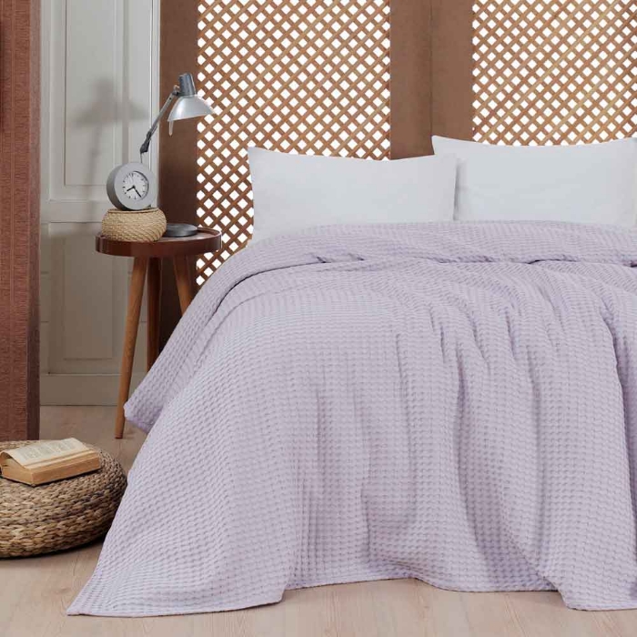 Εικόνα της Πικέ μονή waffle Art 1990 Lilac  170x240 Λιλά   Beauty Home