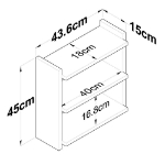 Εικόνα της Ραφιέρα Anthia pakoworld καρυδί-λευκό 43.5x15x45εκ