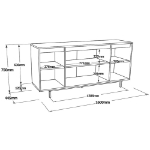 Εικόνα της Μπουφές Jethro pakoworld sonoma-wenge 160x44,5x75,5εκ