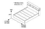 Εικόνα της Κρεβάτι διπλό OLYMPUS pakoworld χρώμα wenge 160x200εκ