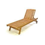 Εικόνα της Ξαπλώστρα παραλίας teak Ξαπλώστρα TEAK 35(Υ) x 65 x 197εκ.