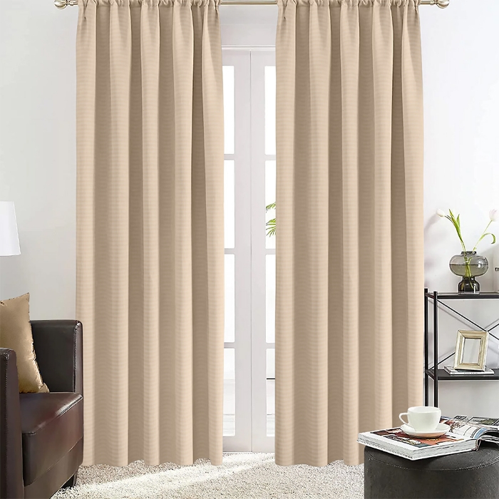 Εικόνα της Lino Κουρτίνα Emb Basko Με Τρεσα Taupe 150X240