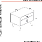 Εικόνα της Κομοδίνο KIMOLOS Λευκό/Φυσικό/Καφέ 45x30x52cm