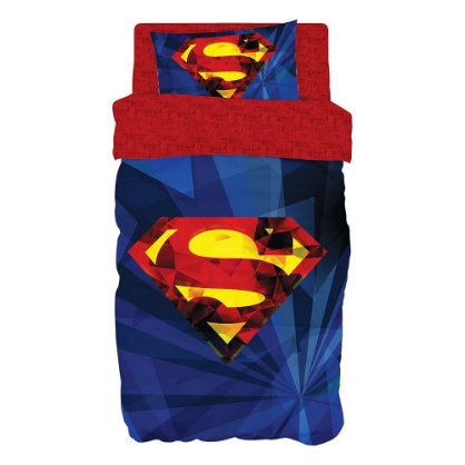 Εικόνα της Σετ πάπλωμα μονό Art 6187 Superman 160x240 Μπλε Beauty Home