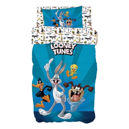 Εικόνα της Σετ σεντόνια μονά Art 6188 Looney Tunes 165x250 Μπλε Beauty Home