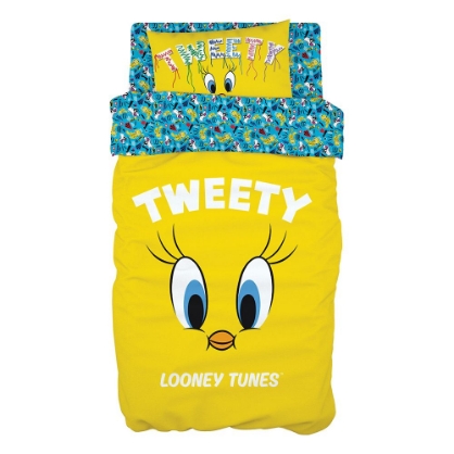 Εικόνα της Σετ κουβερλί μονό Art 6191 Tweety 160x240 Κίτρινο Beauty Home