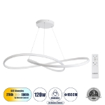 Εικόνα της GloboStar® Κρεμαστό Φωτιστικό Οροφής Design LED CCT 120W - Εναλλαγή Φωτισμού μέσω Τηλεχειριστηρίου Dimmable Φ103cm - Λευκό