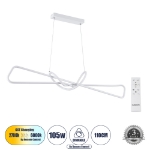 Εικόνα της GloboStar® Κρεμαστό Φωτιστικό Οροφής Design LED CCT 105W 11760lm 300° - Τηλεχειριστηρίου  Dimmable Μ110 x Π17 x Υ17.5cm - Λευκό