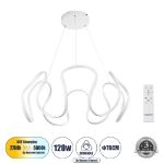 Εικόνα της GloboStar® Κρεμαστό Φωτιστικό Οροφής Design LED CCT 120W 13440lm 300° - Τηλεχειριστηρίου  Dimmable Φ78 x Υ31.5cm - Λευκό