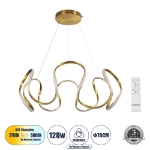 Εικόνα της GloboStar® Κρεμαστό Φωτιστικό Οροφής Design LED CCT 120W  - Τηλεχειριστηρίου  Dimmable Φ78 x Υ31.5cm - Χρυσό Βούρτσας