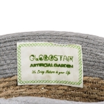 Εικόνα της GloboStar® Artificial Garden SYROS 20283 Διακοσμητικό Πλεκτό Καλάθι - Κασπώ Γλάστρα - Flower Pot Μπεζ με Γκρι Φ28cm x Υ24cm