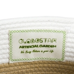 Εικόνα της GloboStar® Artificial Garden ITHAKI 20323 Διακοσμητικό Πλεκτό Καλάθι - Κασπώ Γλάστρα - Flower Pot Καφέ με Λευκό Φ20cm x Υ20cm