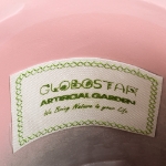 Εικόνα της GloboStar® Artificial Garden RETHYMNO 20456 Πήλινο Κεραμικό Κασπώ Γλάστρα - Flower Pot Ροζ με Χρυσό Φ17cm x Υ17cm