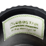 Εικόνα της GloboStar® Artificial Garden KOS 20457 Πήλινο Κεραμικό Κασπώ Γλάστρα - Flower Pot Μαύρο με Χρυσό Φ17cm x Υ17cm