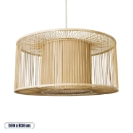 Εικόνα της GloboStar® COCONUT 01936 Boho Κρεμαστό Φωτιστικό Οροφής Μονόφωτο 1 x E27 Φ80 x Υ38cm - Μπεζ Ξύλινο Πλέγμα - 5 Years Warranty