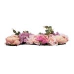 Εικόνα της GloboStar® Artificial Garden ROSES STORY PINK 78337 Τεχνητό Διακοσμητικό Πάνελ Λουλουδιών -  Αμβροσία Μ60 x Π40 x Υ6cm