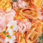 Εικόνα της GloboStar® Artificial Garden ROSES STORY ORANGE 78333 Τεχνητό Διακοσμητικό Πάνελ Λουλουδιών -  Αμβροσία Μ60 x Π40 x Υ6cm