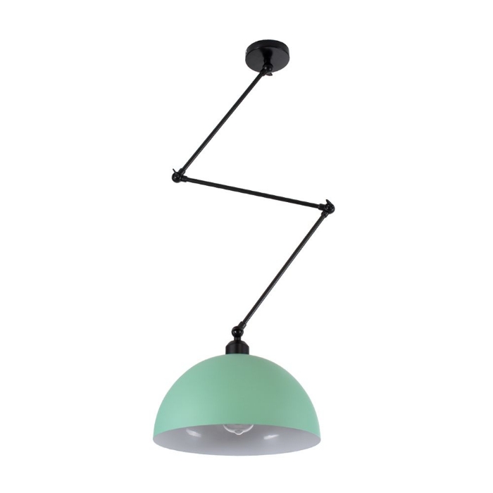 Εικόνα της GloboStar® LOTUS GREEN 00936 Μοντέρνο Φωτιστικό Οροφής Μονόφωτο Ανοιχτό Πράσινο Ματ Μεταλλικό Καμπάνα Φ30 x Y21cm