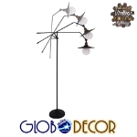 Εικόνα της GloboStar® WYNGE 01101 Vintage Industrial Φωτιστικό Δαπέδου Μονόφωτο Μαύρο Μεταλλικό με Χρυσό Ντουί Φ26 x Υ174cm