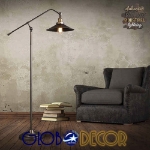 Εικόνα της GloboStar® WYNGE 01101 Vintage Industrial Φωτιστικό Δαπέδου Μονόφωτο Μαύρο Μεταλλικό με Χρυσό Ντουί Φ26 x Υ174cm