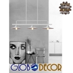 Εικόνα της GloboStar® REGAL 01010 Vintage Industrial Φωτιστικό Οροφής Τρίφωτο Λευκό Μεταλλικό Ράγα Μ113 x Π26 x Υ85cm