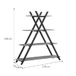 Εικόνα της Βιβλιοθήκη Tree pakoworld μαύρο-φυσικό 120x33x135εκ