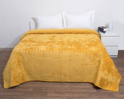 Εικόνα της AnnaRiska - Κουβερτώριο Velvet Ημίδιπλο 160x220 Verona Mustard