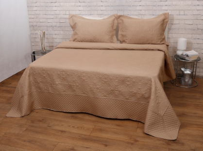 Εικόνα της AnnaRiska - Σετ Κουβερτώριο King Size 240x260 Olivia Beige