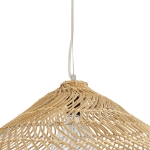 Εικόνα της GloboStar® KAIA 02347 Boho Φωτιστικό Οροφής Μονόφωτο 1 x E27 AC220-240V IP20 - Φ80 x Υ26cm - Μπεζ Ξύλινο Μπαμπού Πλέγμα Καμπάνα