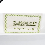 Εικόνα της GloboStar® BIANCO Κεραμικό Κασπώ Γλάστρα - Flower Pot Λευκό με Μαύρο Μεταλλικό Πλέγμα και Καφέ Ξύλινη Βάση Μ18 x Π10 x Υ18cm