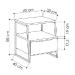 Εικόνα της Κομοδίνο Johana pakoworld μαύρο-μόκα 45x40x50εκ