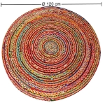 Εικόνα της Χαλί από γιούτα Tamami Πολύχρωμο  Φ120 cm