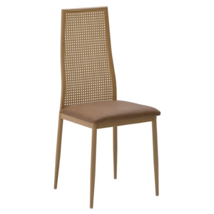 Εικόνα της Καρέκλα Lasmipe Inart καφέ pu-rattan 40x49x96εκ