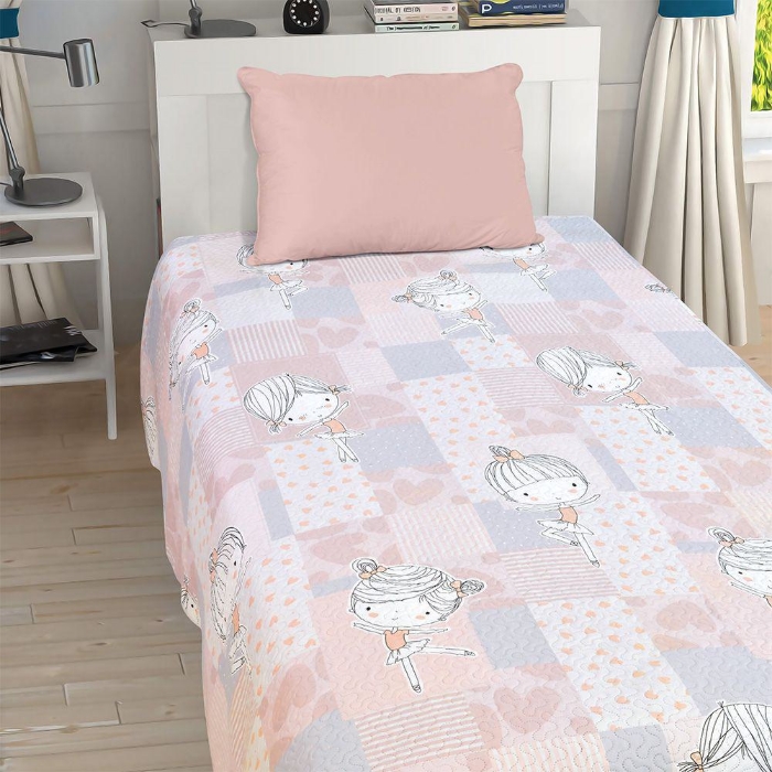 Εικόνα της Lino Κουβερλι Girly Pink-grey 160x220