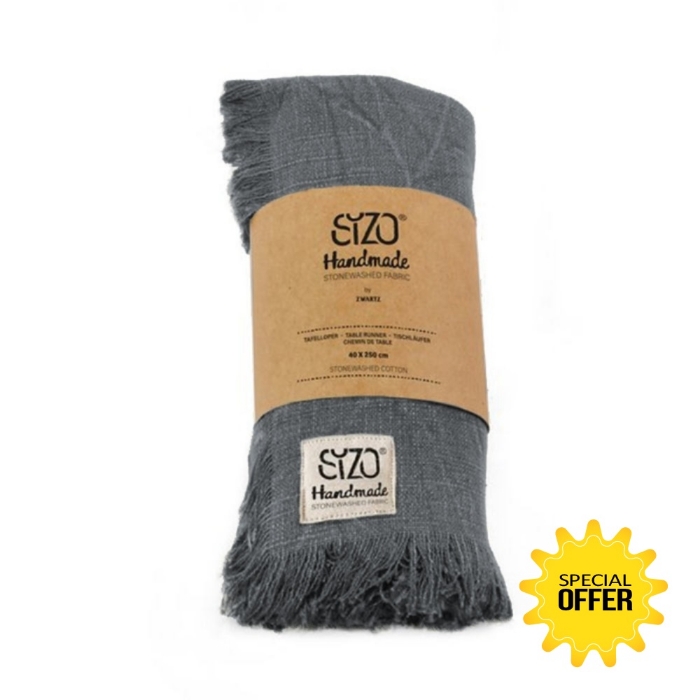 Εικόνα της SIZO Handmade Collection Επιτραπέζιο runner 40x250 cm Denim-grey