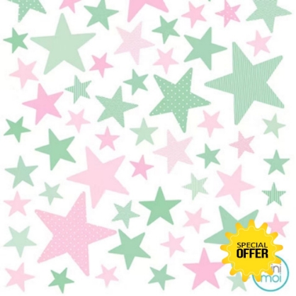 Εικόνα της Αυτοκόλλητα Stars Mint Pink