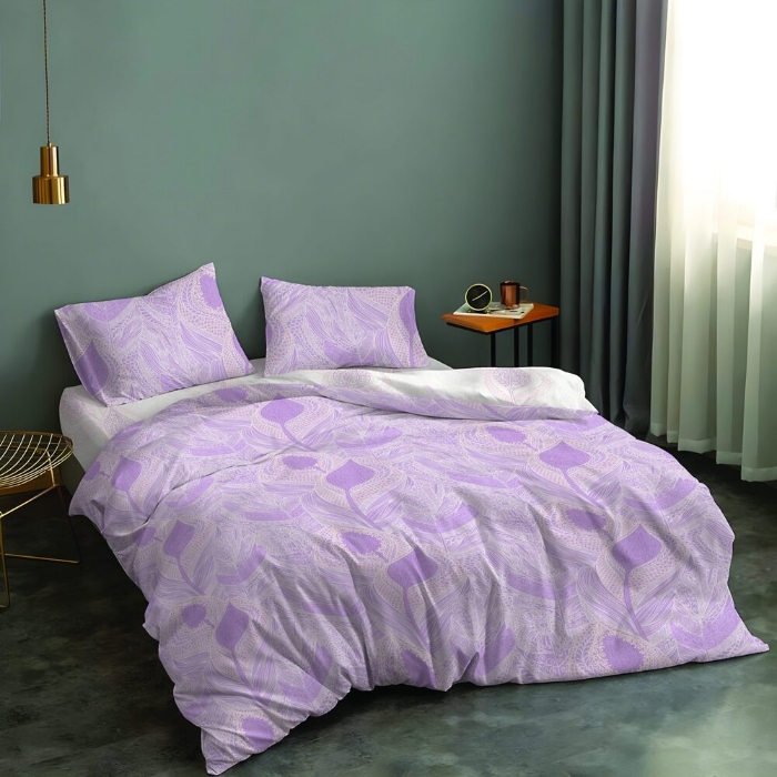 Εικόνα της Lino Σετ Παπλωματοθηκη Jacquard Mauve 160χ240