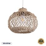 Εικόνα της GloboStar® ECUADOR 02115 Boho Κρεμαστό Φωτιστικό 1 x E27  Φ35 x Υ28cm - Μπεζ Seagrass - Φύκι Πλέγμα Καμπάνα