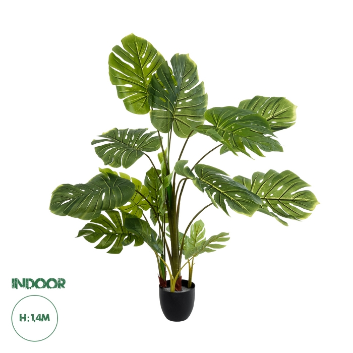 Εικόνα της GloboStar® Artificial Garden MONSTERA 20973 Τεχνητό Διακοσμητικό Φυτό Μονστέρα Φ120 x Υ140cm