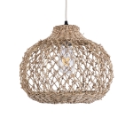 Εικόνα της GloboStar® ECUADOR 02115 Boho Κρεμαστό Φωτιστικό 1 x E27  Φ35 x Υ28cm - Μπεζ Seagrass - Φύκι Πλέγμα Καμπάνα